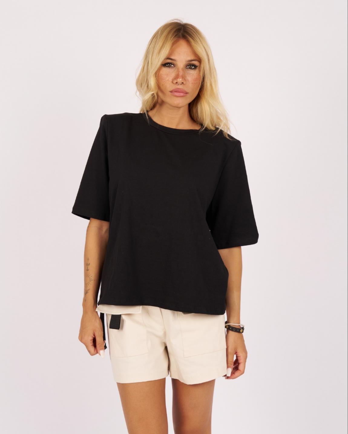 t-shirt oversize spalline nero